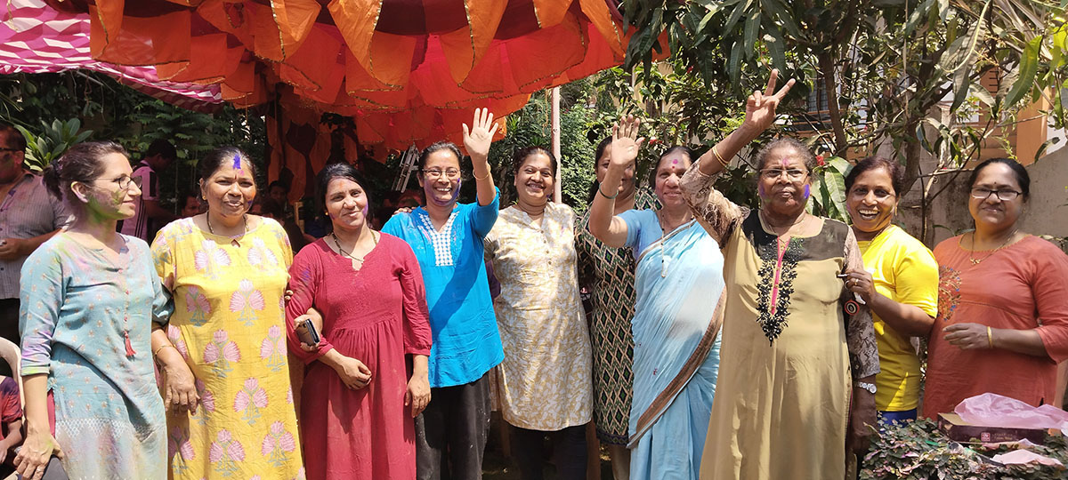 Holi celebrations in progress.